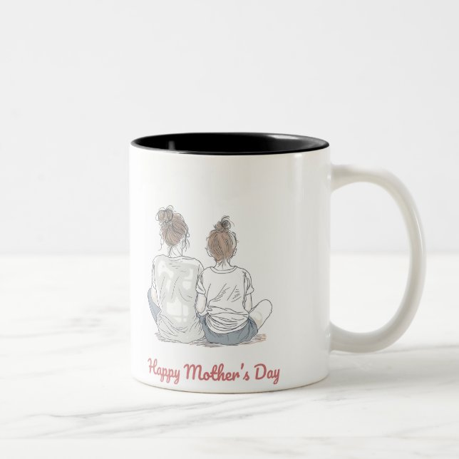 Caneca De Café Em Dois Tons Happy Mother's Day (Direita)