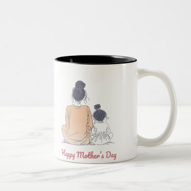 Caneca De Café Em Dois Tons Happy Mother's Day (Direita)