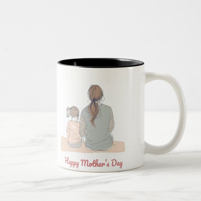 Caneca De Café Em Dois Tons Happy Mother's Day (Direita)