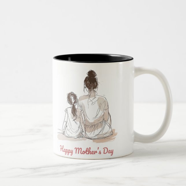 Caneca De Café Em Dois Tons Happy Mother's Day (Direita)