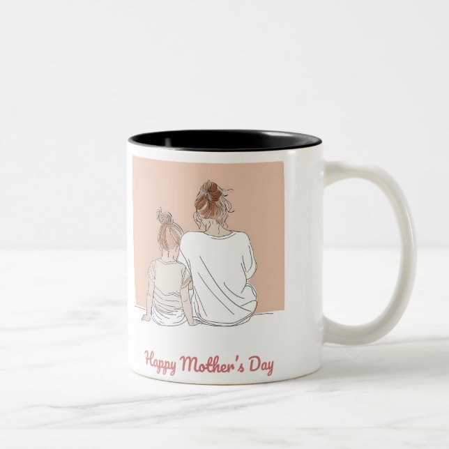 Caneca De Café Em Dois Tons Happy Mother's Day (Direita)