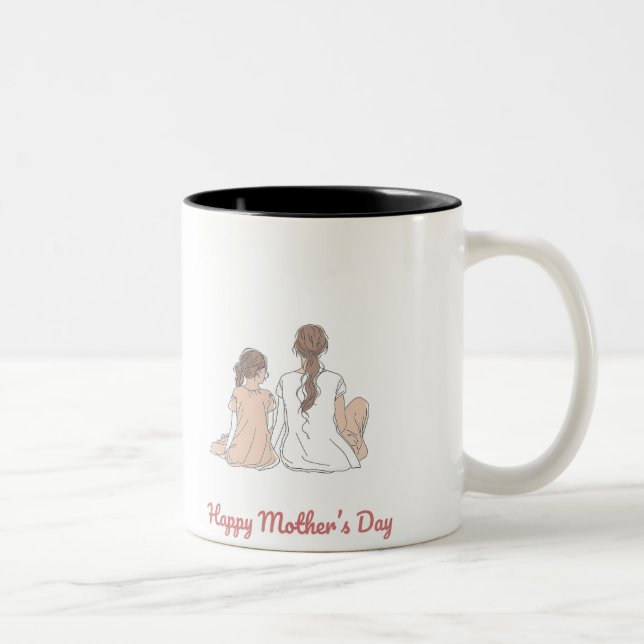 Caneca De Café Em Dois Tons Happy Mother's Day (Direita)