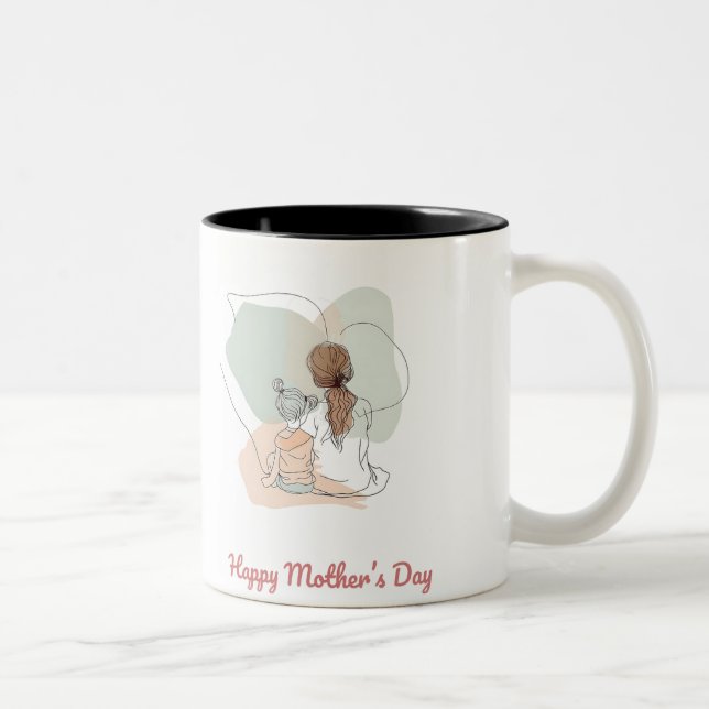 Caneca De Café Em Dois Tons Happy Mother's Day (Direita)