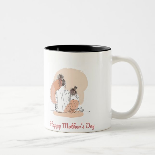 Caneca De Café Em Dois Tons Happy Mother's Day (Direita)
