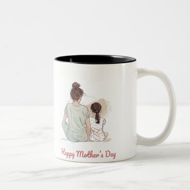 Caneca De Café Em Dois Tons Happy Mother's Day (Direita)
