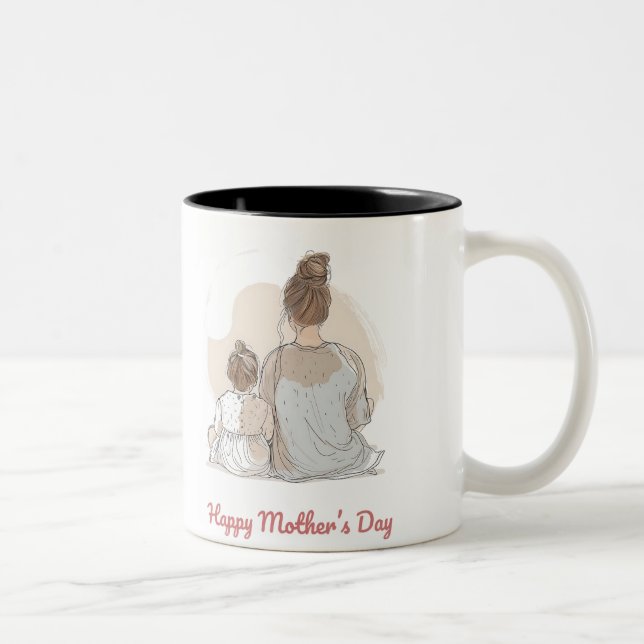 Caneca De Café Em Dois Tons Happy Mother's Day (Direita)