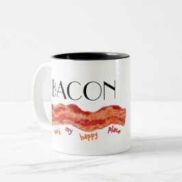 Caneca De Café Em Dois Tons Happy Place Bacon
