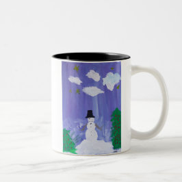 Caneca De Café Em Dois Tons Happy Snowman