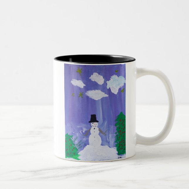 Caneca De Café Em Dois Tons Happy Snowman (Direita)
