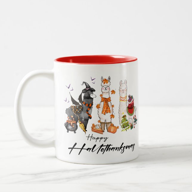 CANECA DE CAFÉ EM DOIS TONS HAPPYHALLOTHANKSMAS MUG (Esquerda)