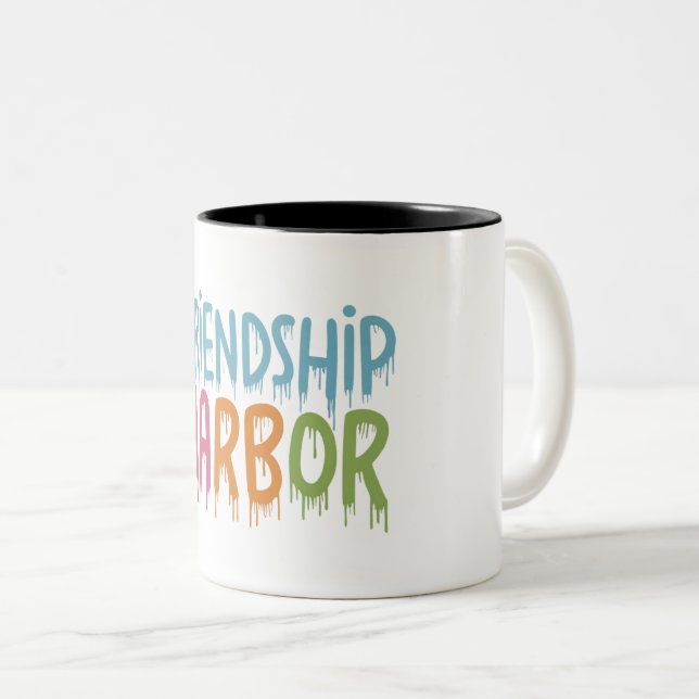 Caneca De Café Em Dois Tons HARBOR FRiENDSHiP (Frente Esquerda)