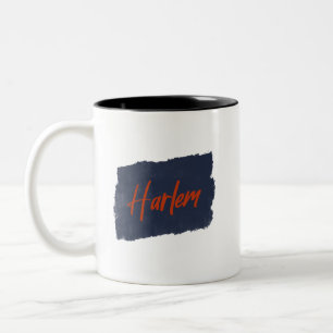 Caneca De Café Em Dois Tons Harlem Handwrite Red Typografia Café Mug