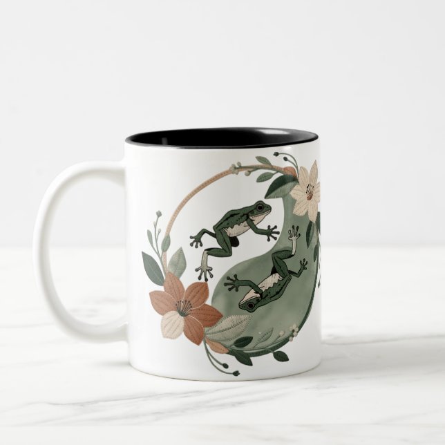 Caneca De Café Em Dois Tons Harmonia nos Wetlands – Natureza Pacífica (Esquerda)