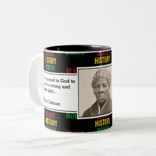 Caneca De Café Em Dois Tons HARRIET TUBMAN Citação do Mês do Histórico Preto