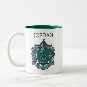 Caneca De Café Em Dois Tons Harry Potter   Brasão de Slytherin   Adicione Seu 