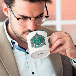 Caneca De Café Em Dois Tons Harry Potter   Brasão de Slytherin Verde