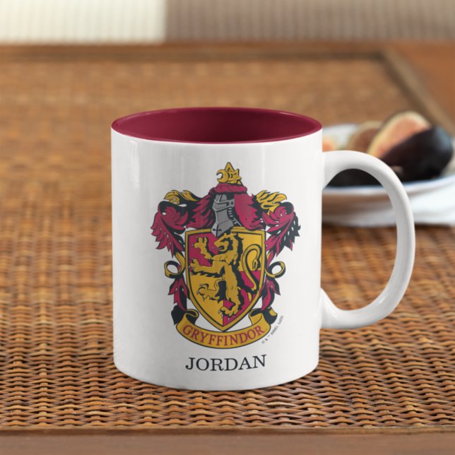 Caneca De Café Em Dois Tons Harry Potter Personalizado | Brasão da Casa Gryffi (Criador carregado)