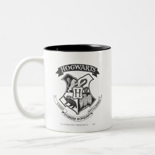 Caneca De Café Em Dois Tons Harry Potter   Retro Hogwarts Crest