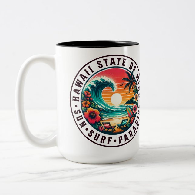 Caneca De Café Em Dois Tons Havaí (Esquerda)