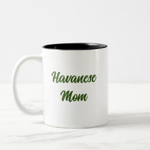 Caneca De Café Em Dois Tons Havanês Mãe Mug com Havanês Branco