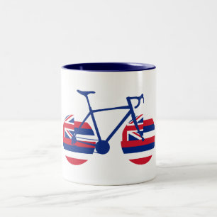 Caneca De Café Em Dois Tons Hawaii Flag Cycling