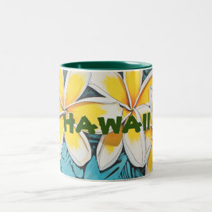 Caneca De Café Em Dois Tons Hawaii Plumeria Dois Tons Mug