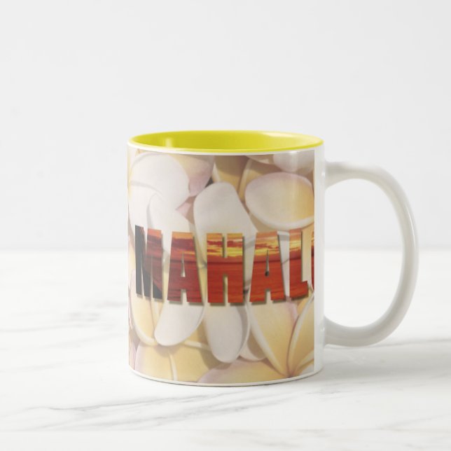 Caneca De Café Em Dois Tons Hawaiian "aloha-Mahalo" (a boa vinda & lhe (Direita)