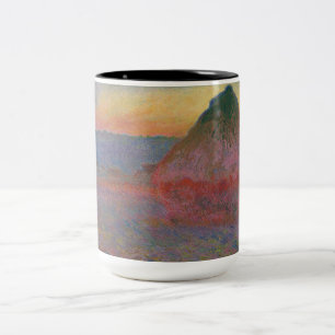 Caneca De Café Em Dois Tons Haystacks (por Claude Monet)