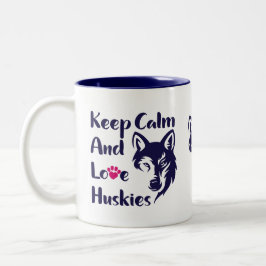 Caneca De Café Em Dois Tons Head Siberian Husky Vintage