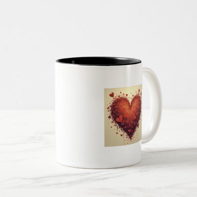 Caneca De Café Em Dois Tons Heart Mug (Frente Esquerda)