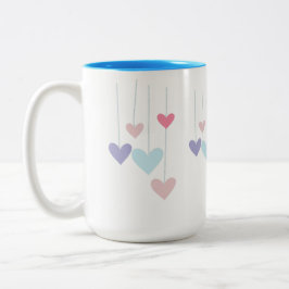Caneca De Café Em Dois Tons Hearts Modern Art Design
