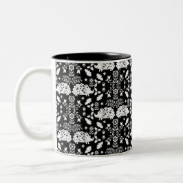 Caneca De Café Em Dois Tons Hedgehog Folk Art