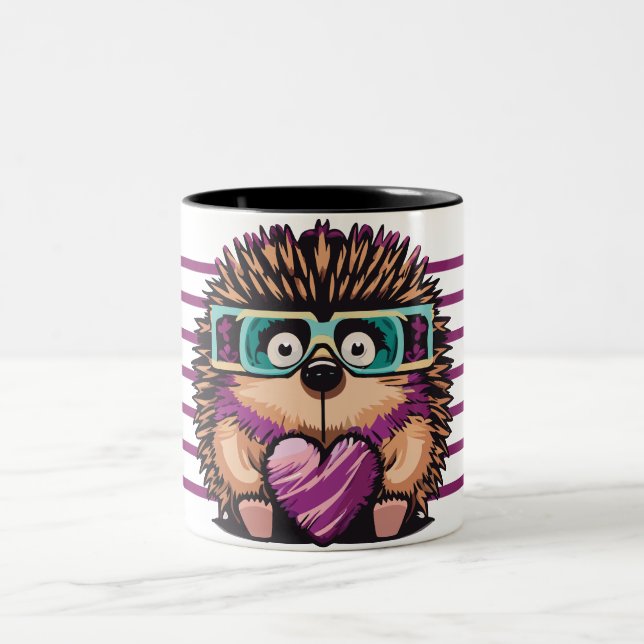 Caneca De Café Em Dois Tons Hedgehog Love Mugshot (Centro)