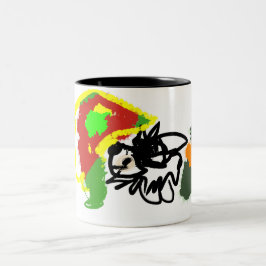 Caneca De Café Em Dois Tons Hedgehog playing autumn