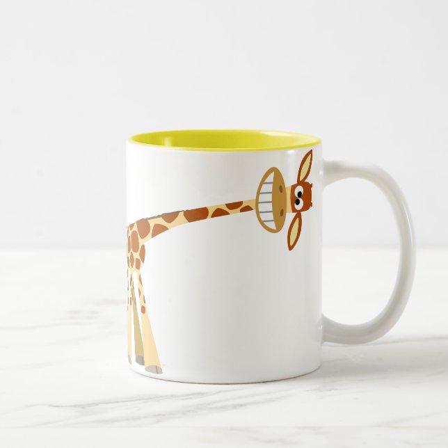 Caneca De Café Em Dois Tons Hee Hee Hee! Cartoon Giraffe (Direita)
