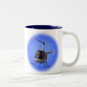 Caneca De Café Em Dois Tons Helicóptero Cobre Café Voando Óculos de Mágulos de
