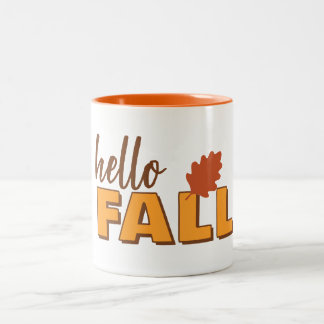 Caneca De Café Em Dois Tons Hello Fall Autumn Mug