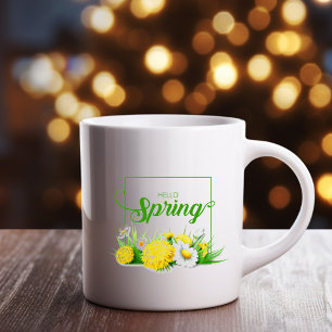Caneca De Café Em Dois Tons Hello Primavera Season