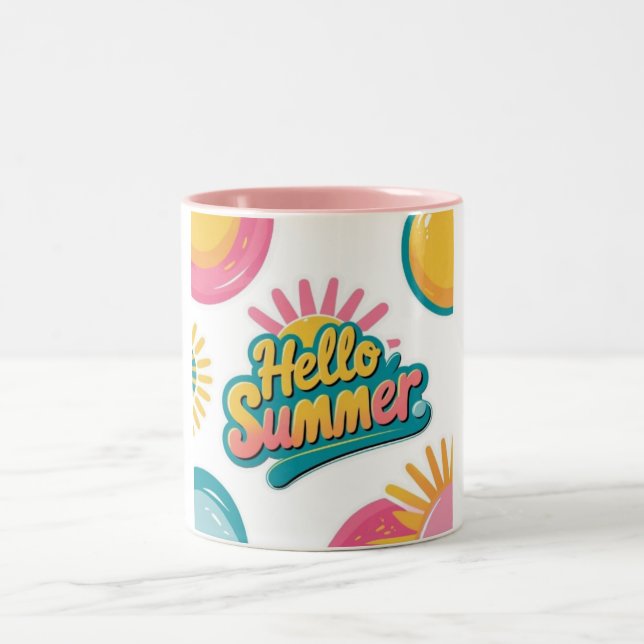 Caneca De Café Em Dois Tons Hello Summer Mug (Centro)