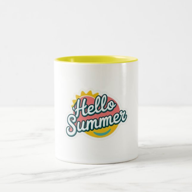 Caneca De Café Em Dois Tons Hello Summer Mug (Centro)