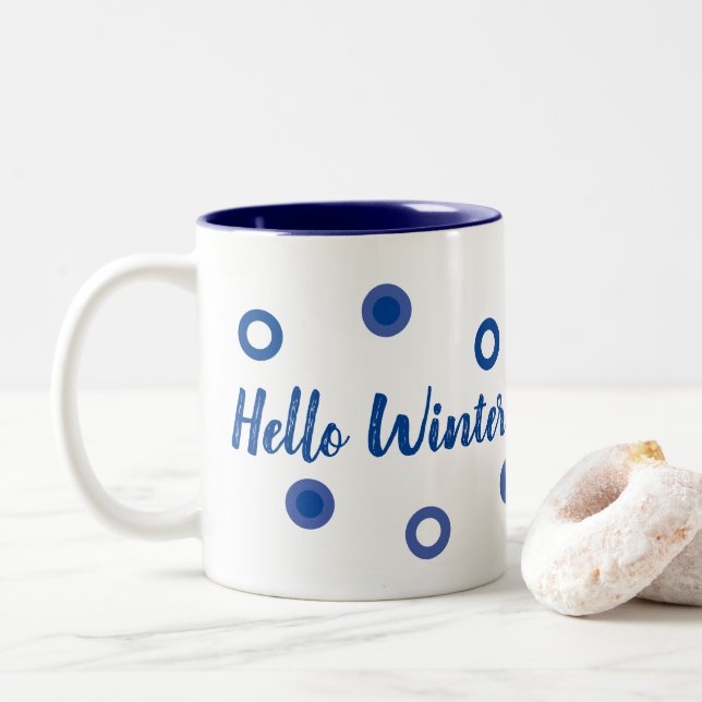 Caneca De Café Em Dois Tons Hello Winter (Com Donut)
