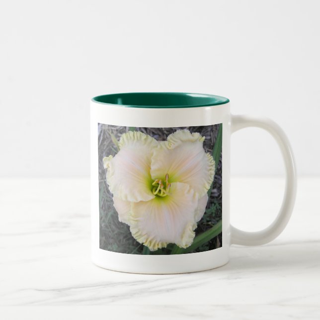 Caneca De Café Em Dois Tons Hemerocallis de creme perfeito (Direita)