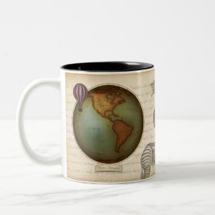 Caneca De Café Em Dois Tons Hemisférios oriental e ocidental Safari neovitori