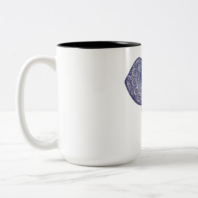 Caneca De Café Em Dois Tons Henna Elephant Art design (Esquerda)