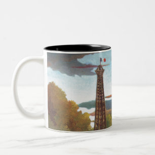 Caneca De Café Em Dois Tons Henri Rousseau Seine e Eiffel-tower ao sol T