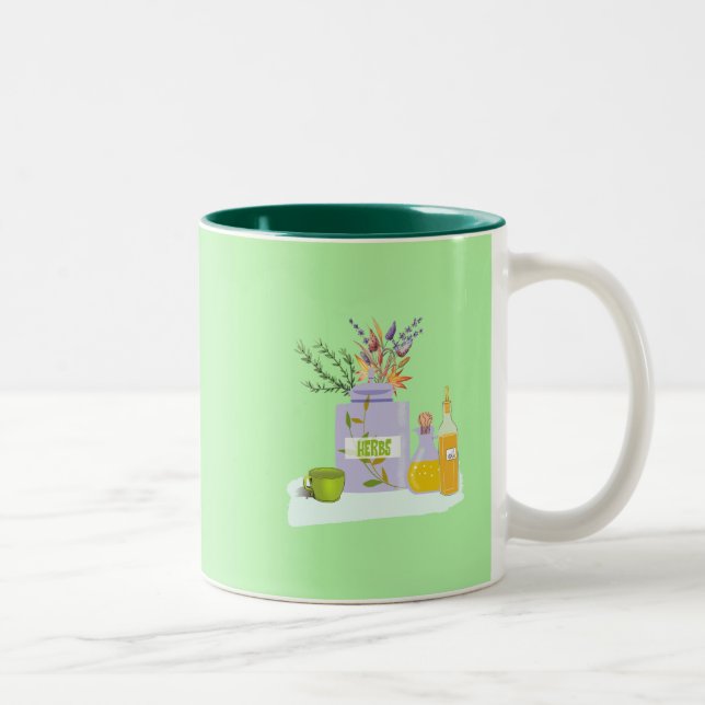 Caneca De Café Em Dois Tons Herbs Tea Mug Tea Cup (Direita)