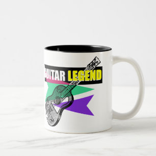Caneca De Café Em Dois Tons Hero Guitar Legend Retro Vintage Illustration Mug