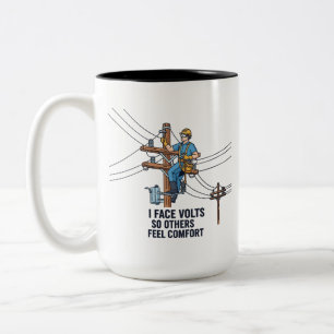 Caneca De Café Em Dois Tons Herói de Citação de Coragem de Trabalhador de Linh