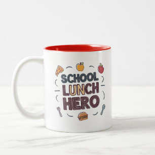 Caneca De Café Em Dois Tons Herói do Almoço da Escola