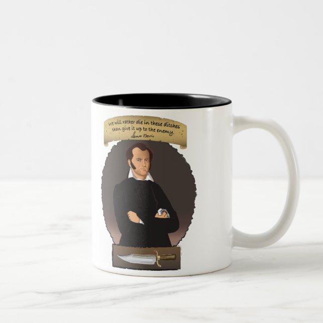 Caneca De Café Em Dois Tons Herói épico James Bowie! (Direita)